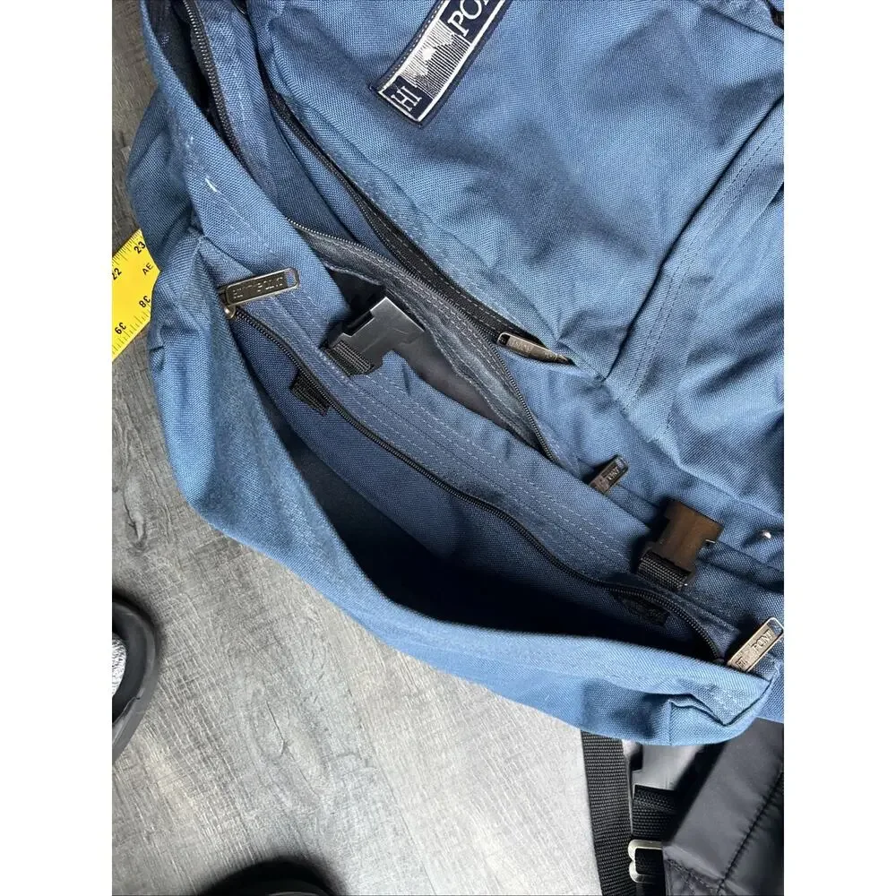 Vintage Hi Point Camping Backpack Blue W/Internal Frame Hiking Daypack Korea